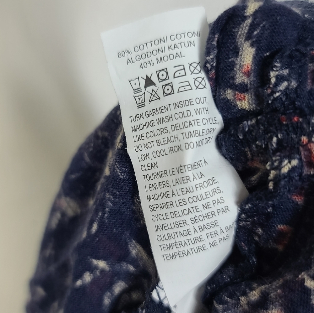 Lucky Brand Floral Print V Neck Top L - Picture 6 of 6
